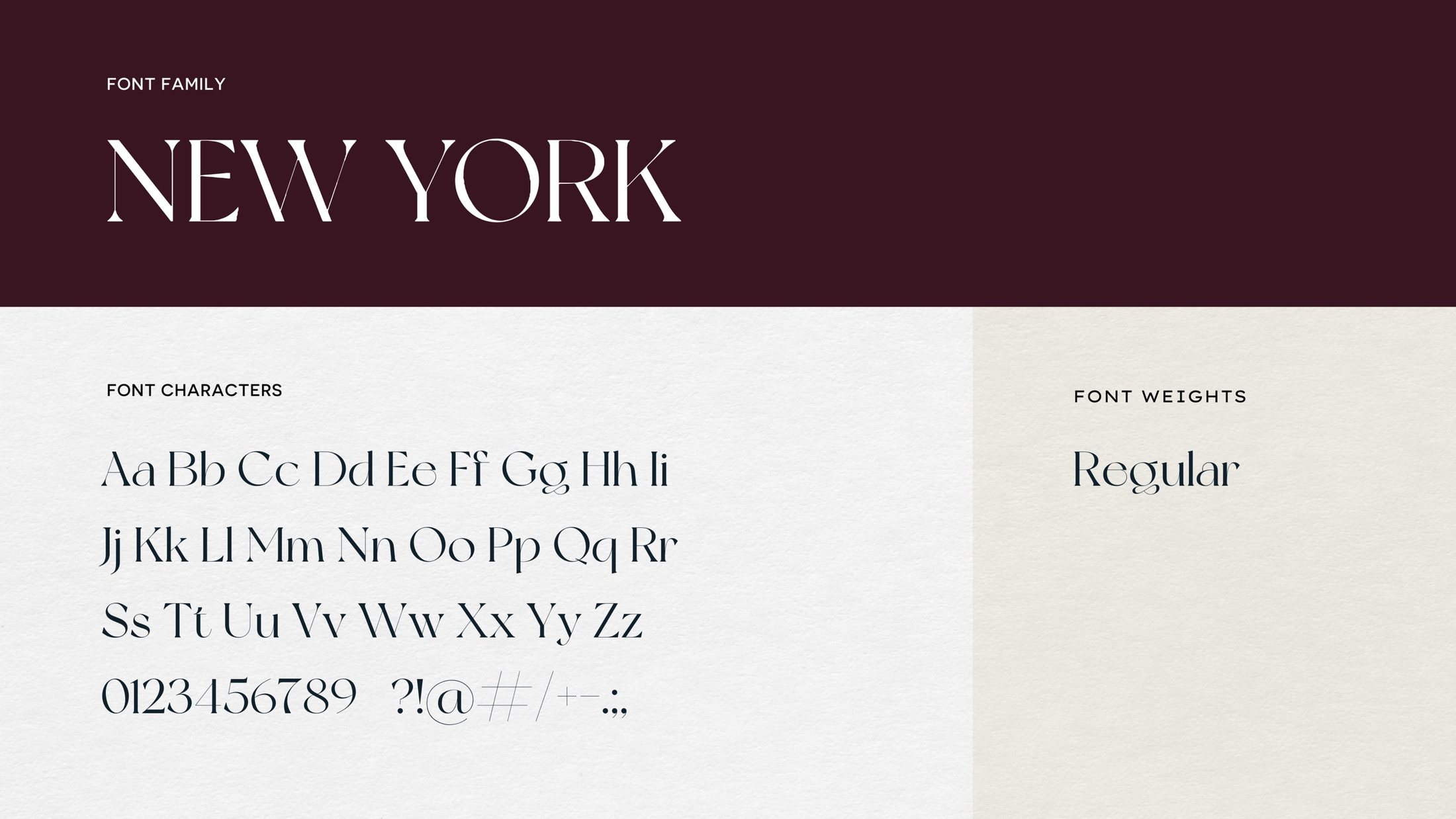 New York typeface specimen