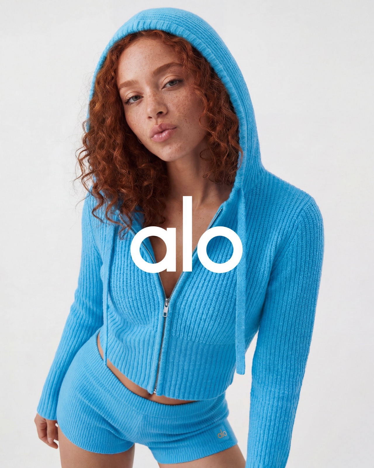 Portrait with the hood up, showing the rib and the drape at the shoulder