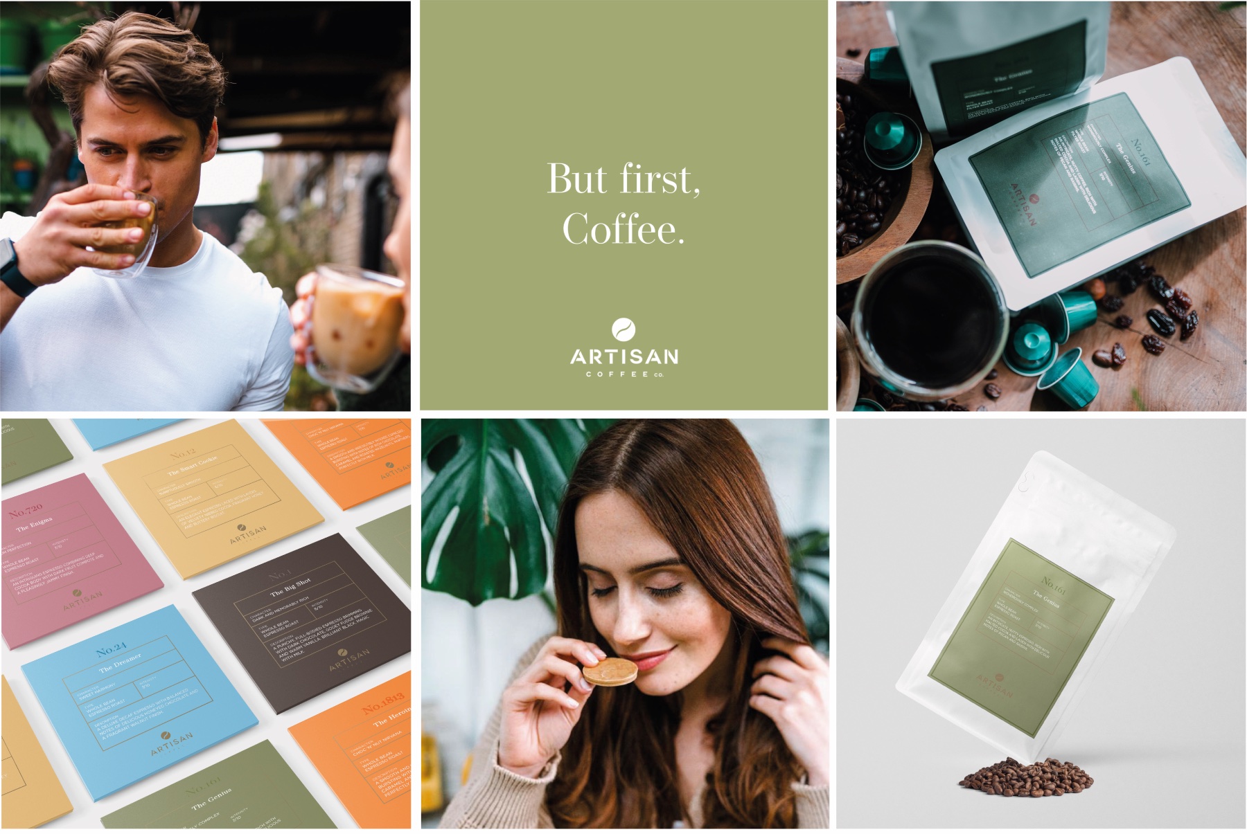 The Artisan Coffee social grid, first block