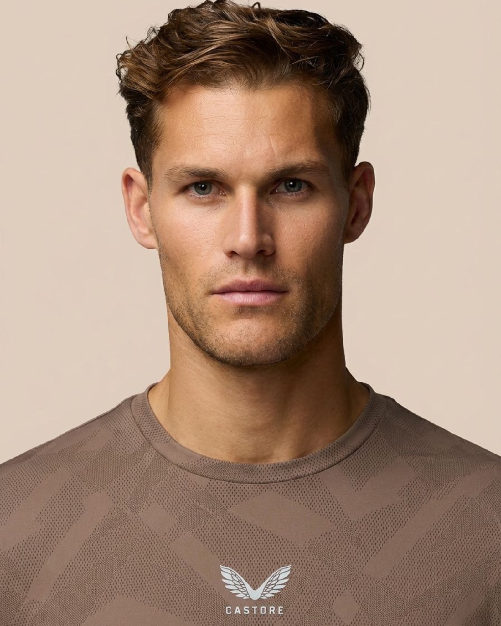 Castore AI content architecture, engineered-knit performance tee