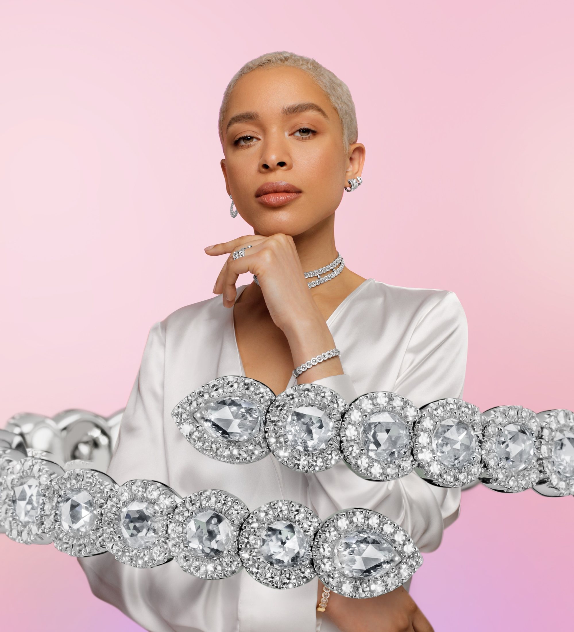 Diamond bracelet in close detail