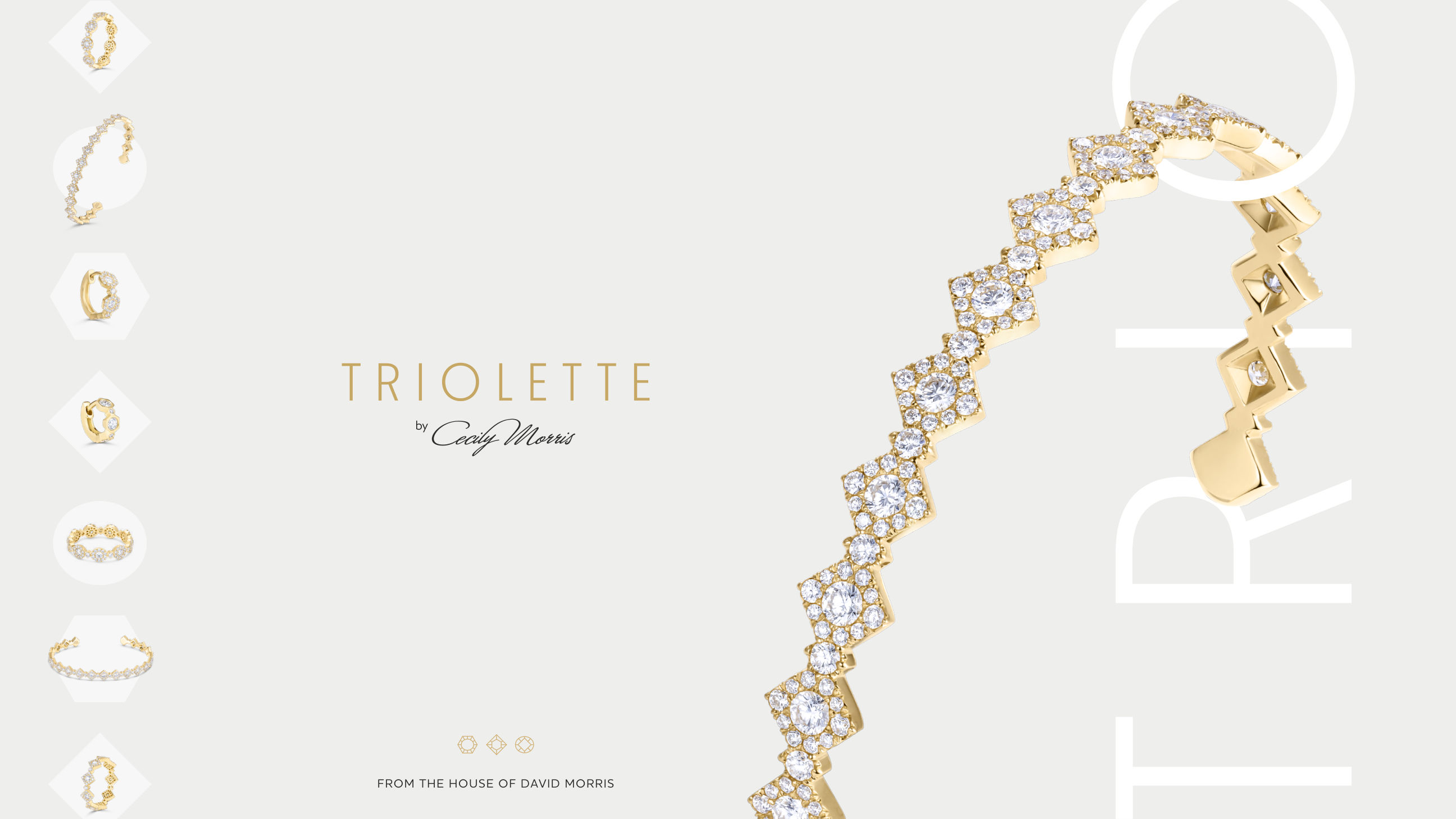 The Triolette bracelet against the wordmark