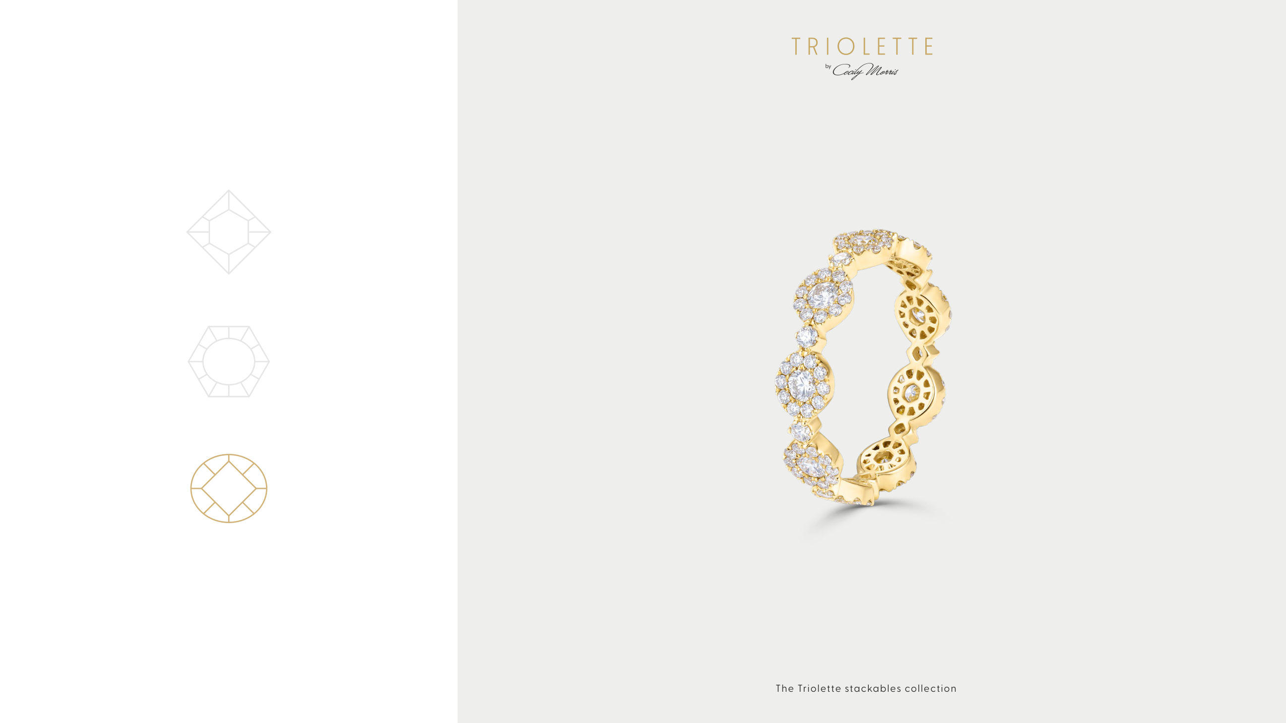 Triolette motif geometry with the stackable collection ring