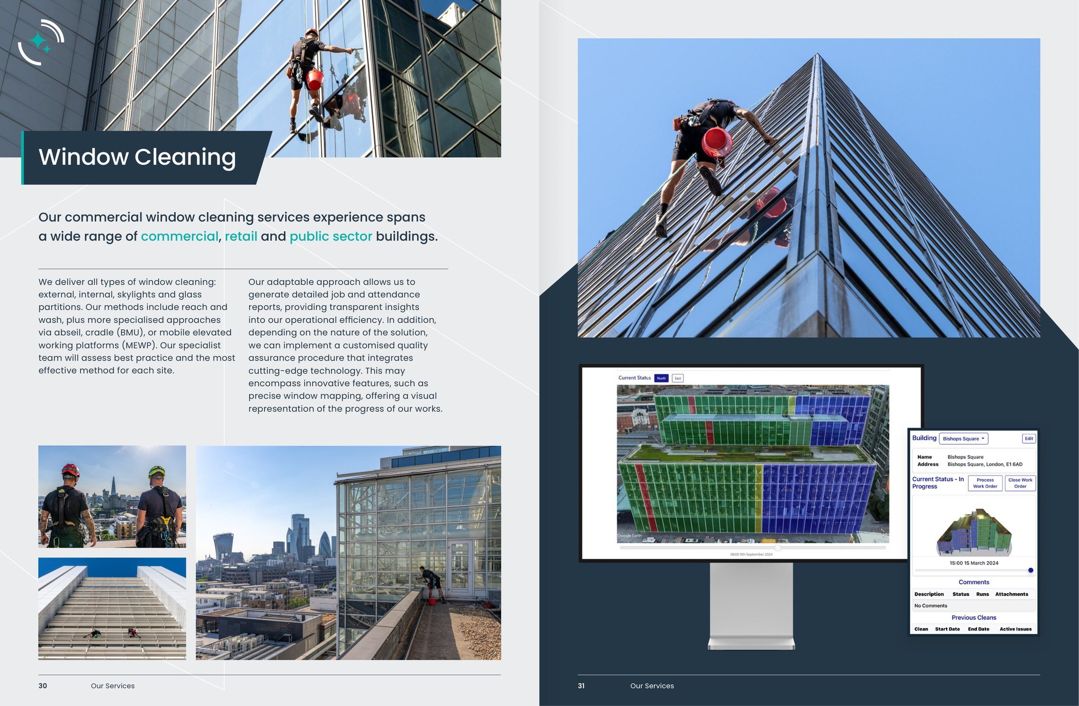 Brochure spread, specialist window cleaning