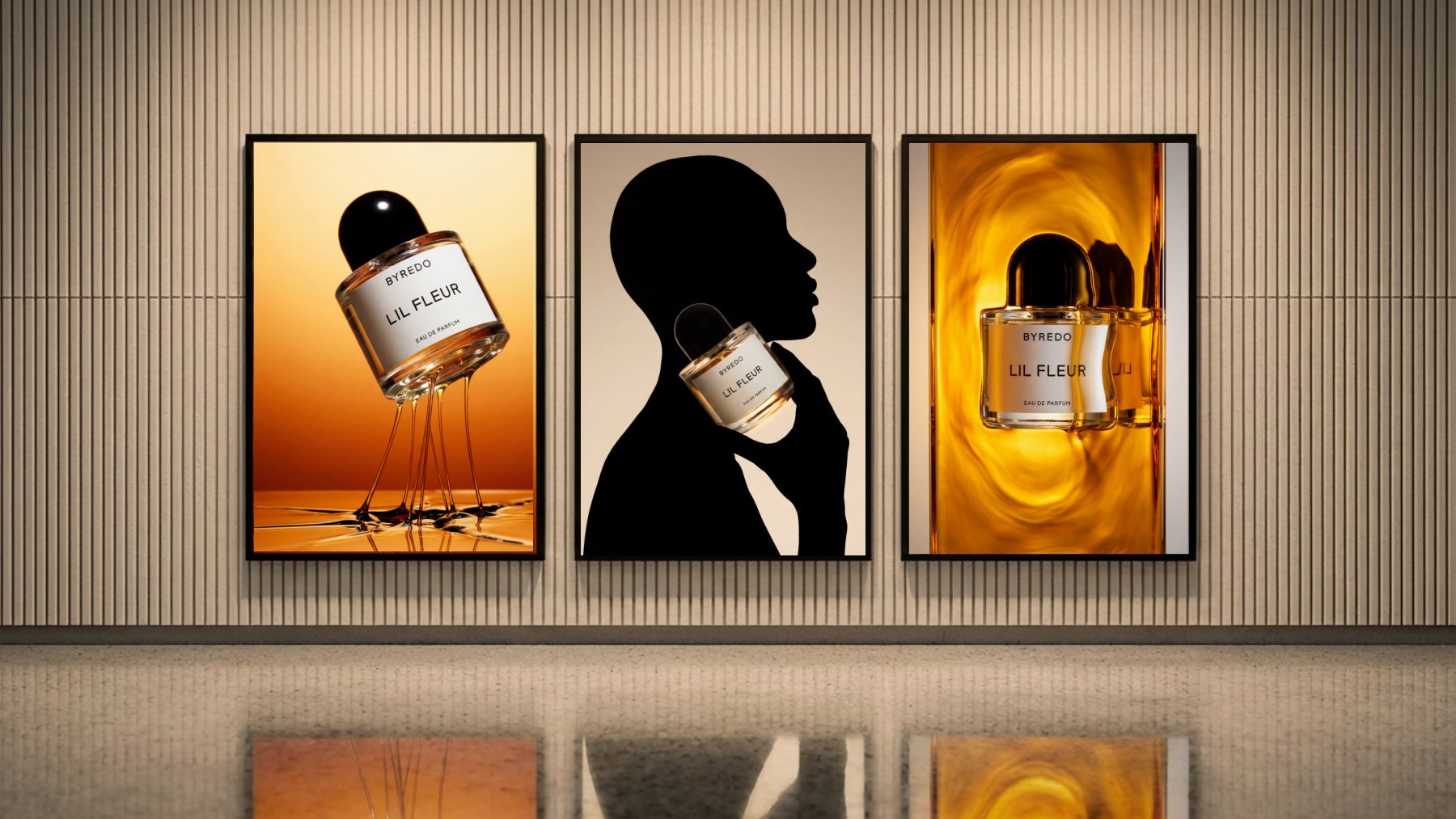 Gallery-framed speculative fragrance study