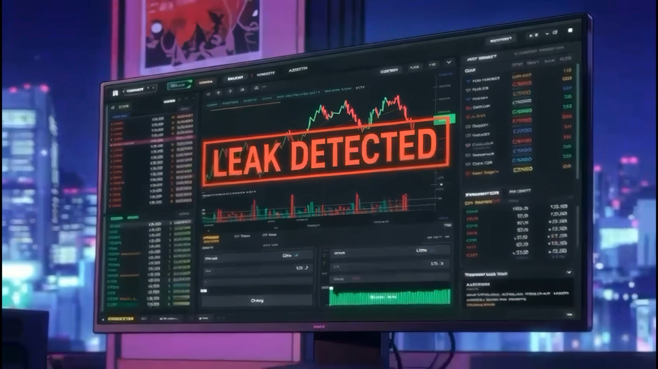 The terminal showing LEAK DETECTED
