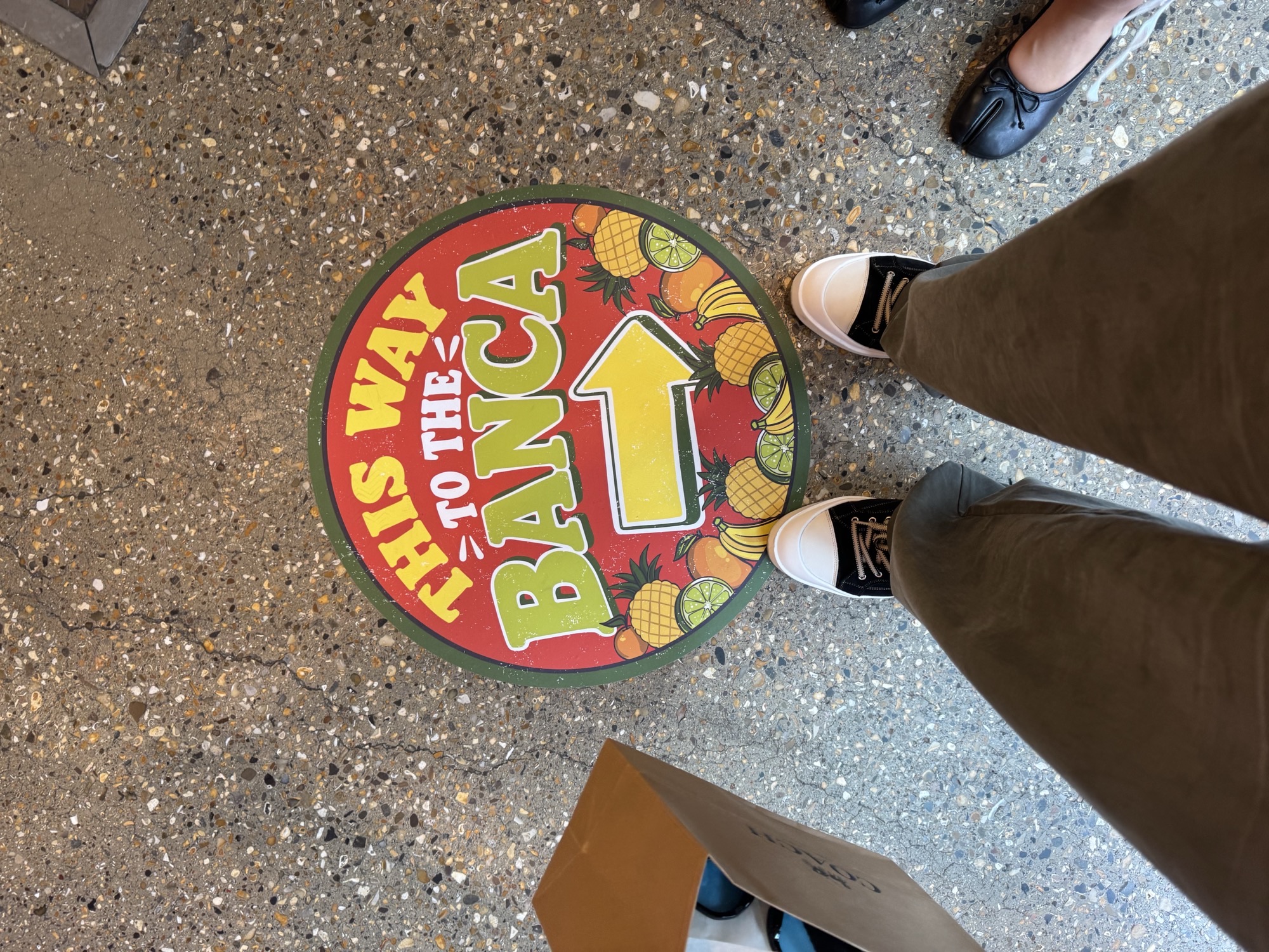 This way to the Banca floor vinyl underfoot