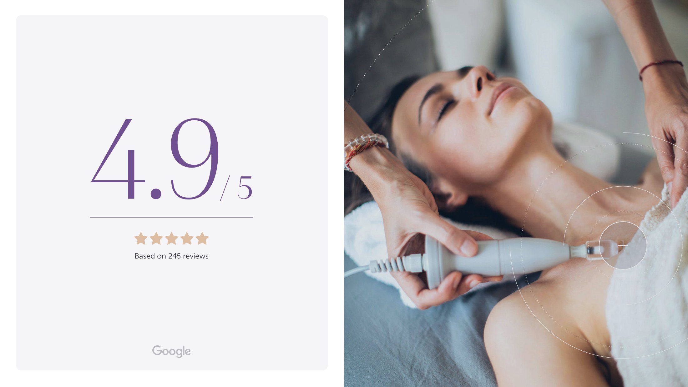 The 4.9 out of 5 review treatment