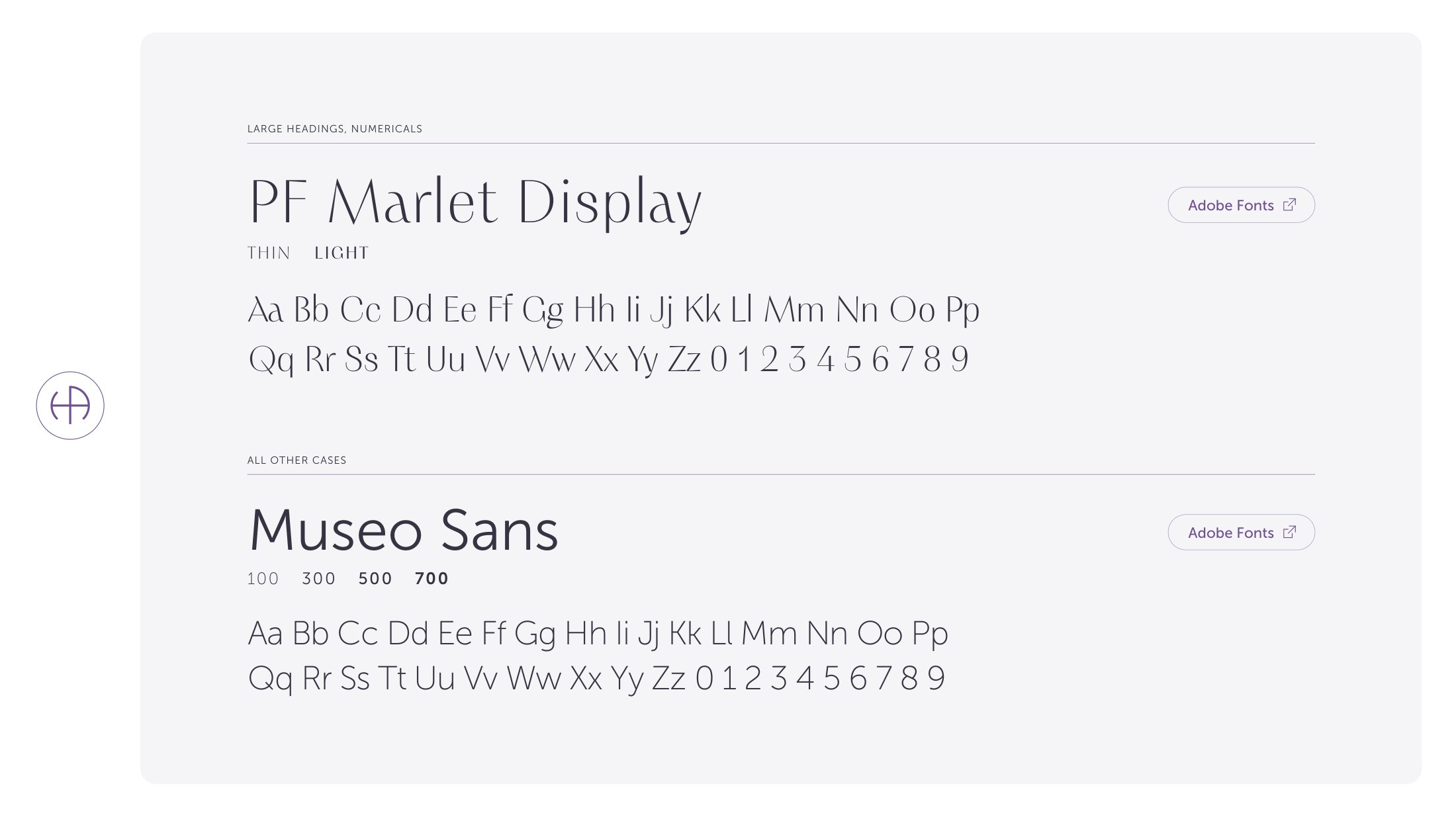PF Marlet Display and Museo Sans