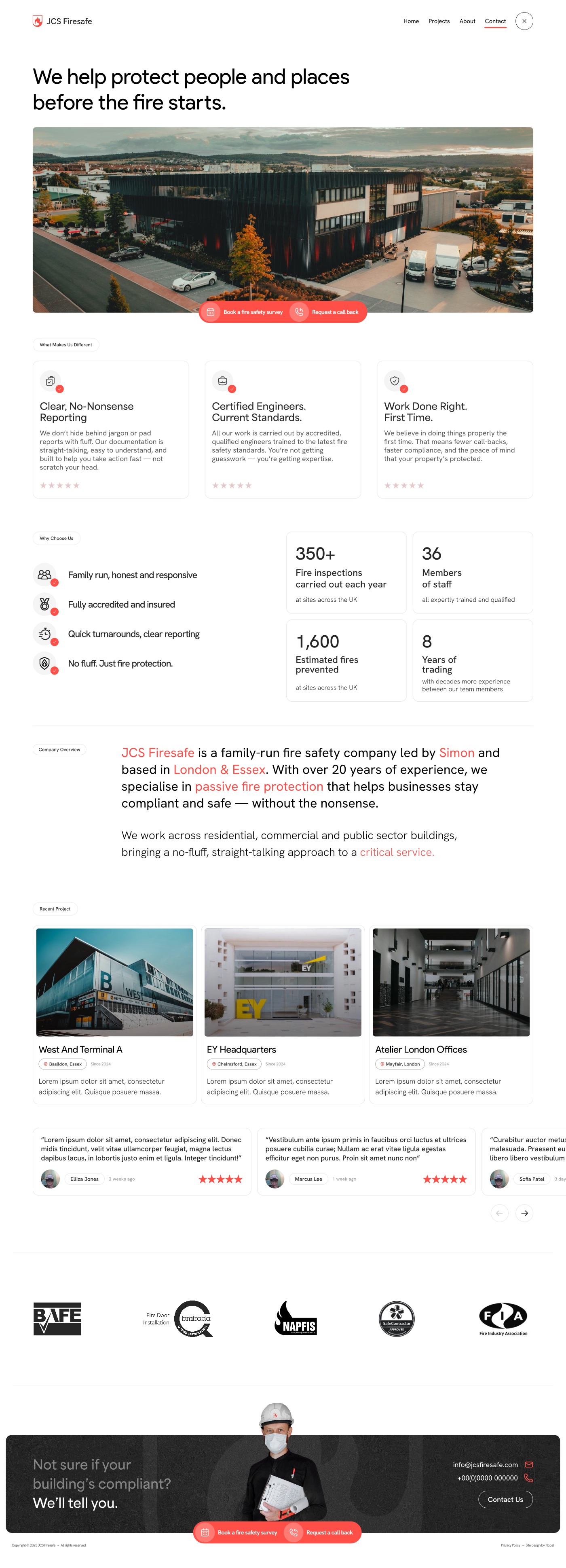 JCS Firesafe website, about