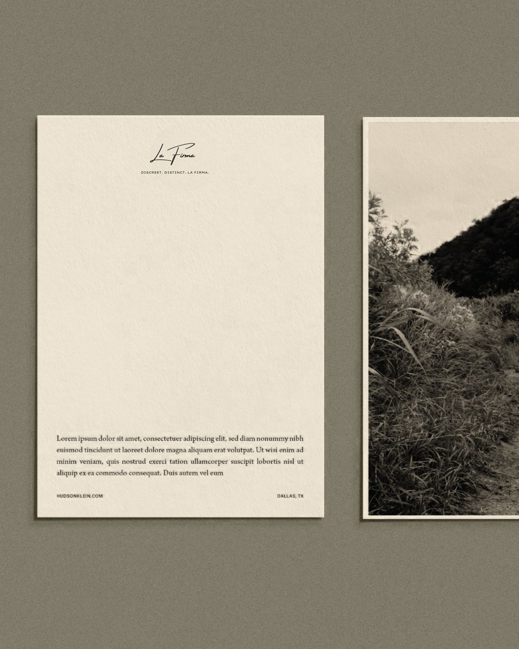 La Firma stationery: letterhead and print collateral