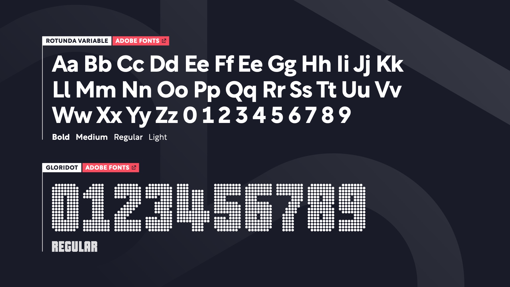 Typography: display face and numerals
