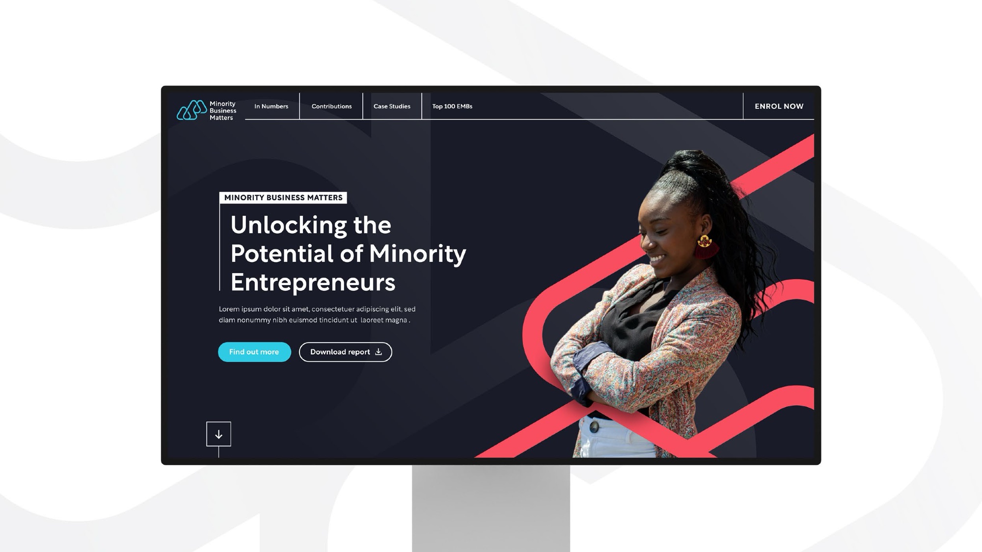 The programme website on desktop