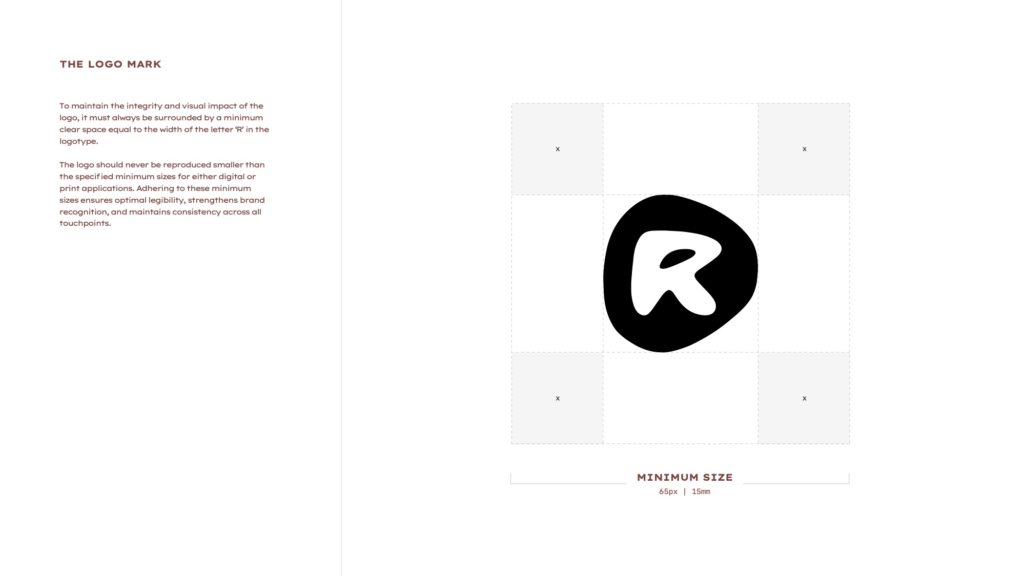 RUMI logo construction and clear space