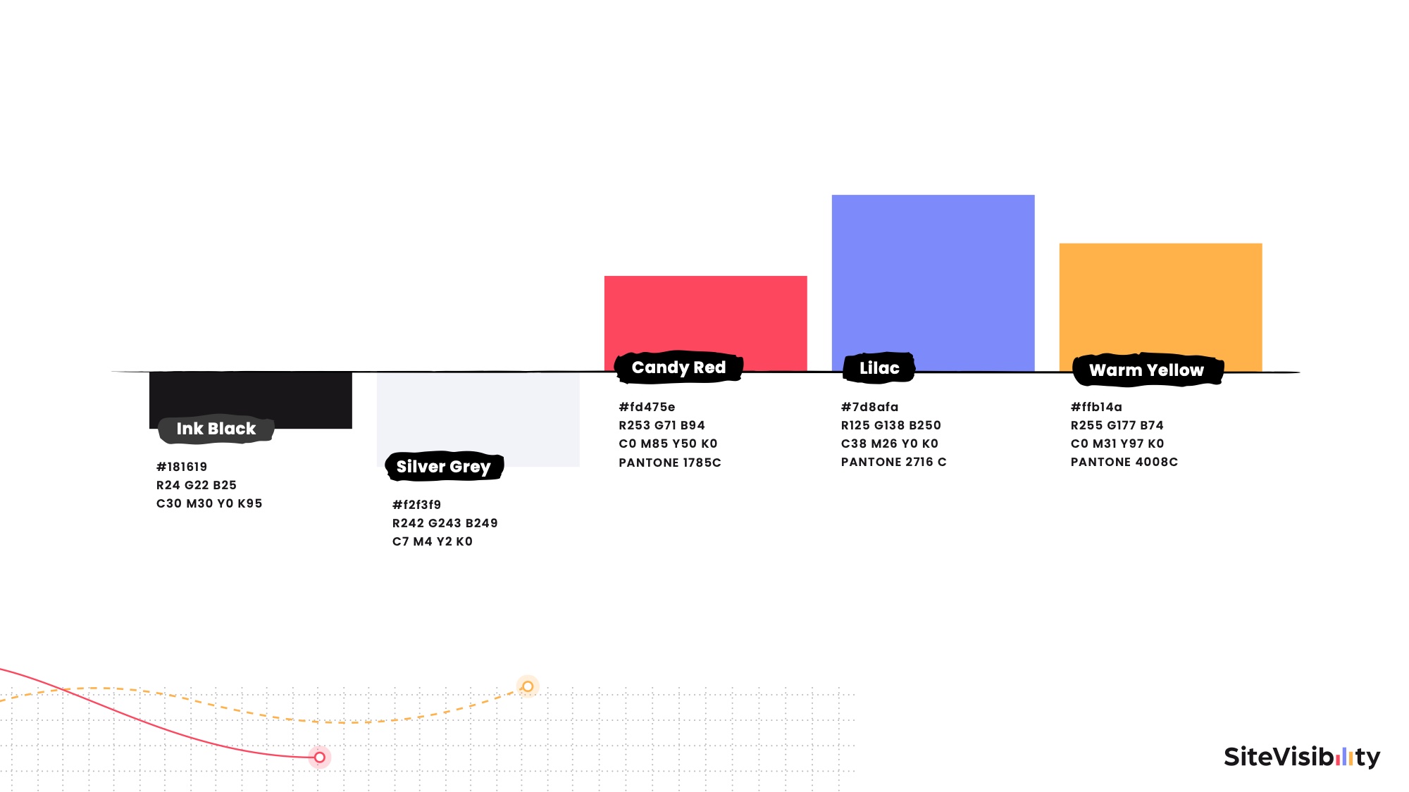 Colour system: ink black, oliver grey, candy red, lapis and warm yellow