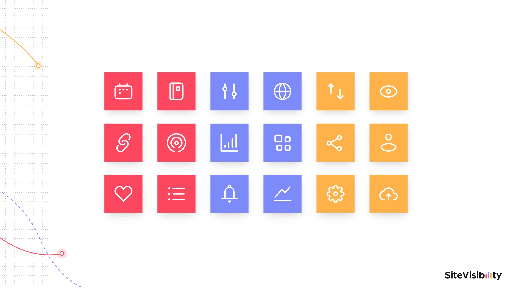 Icon set across the four brand accents
