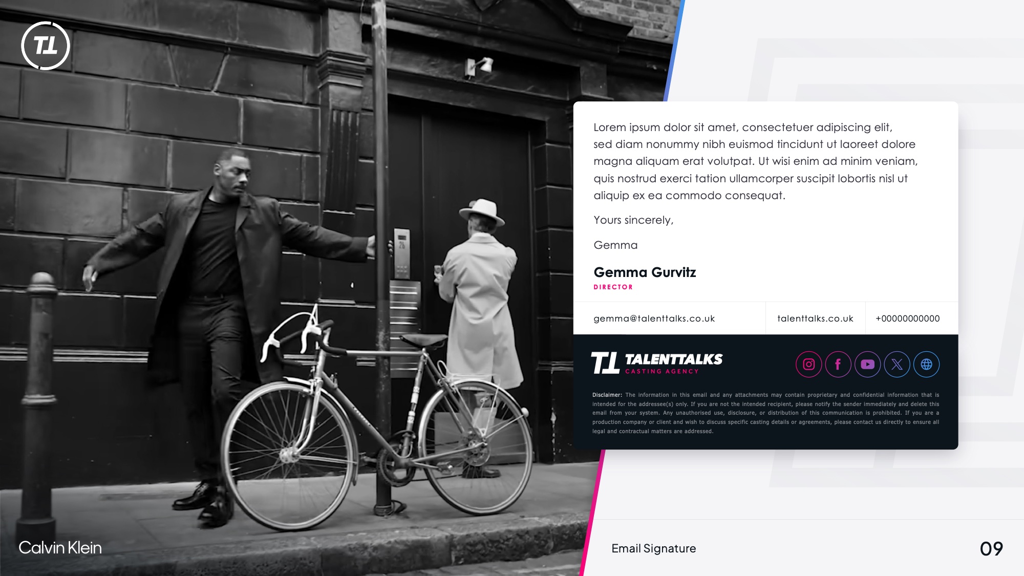 Fashion campaign still within the brand frame