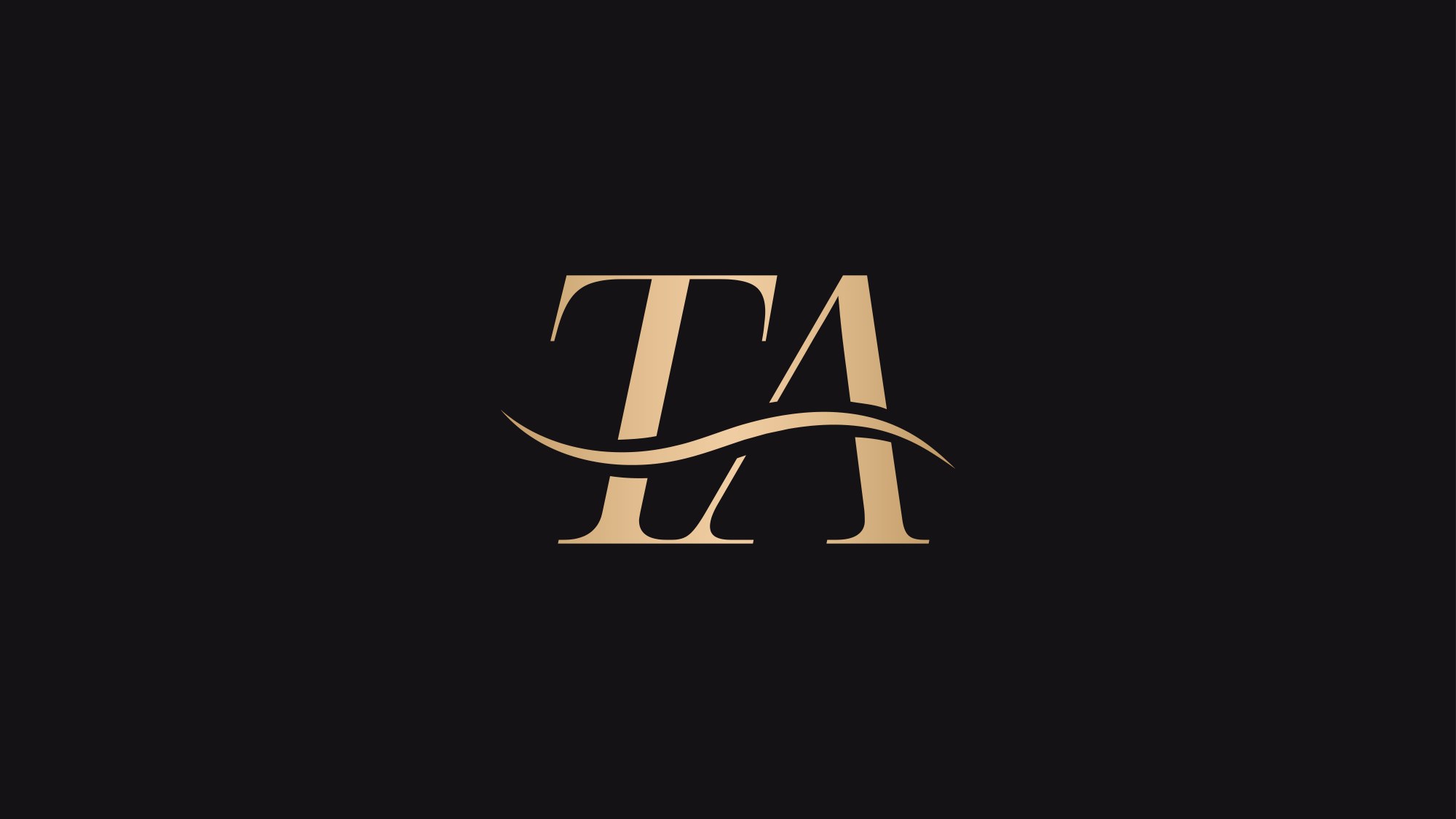 The TA monogram in champagne gold