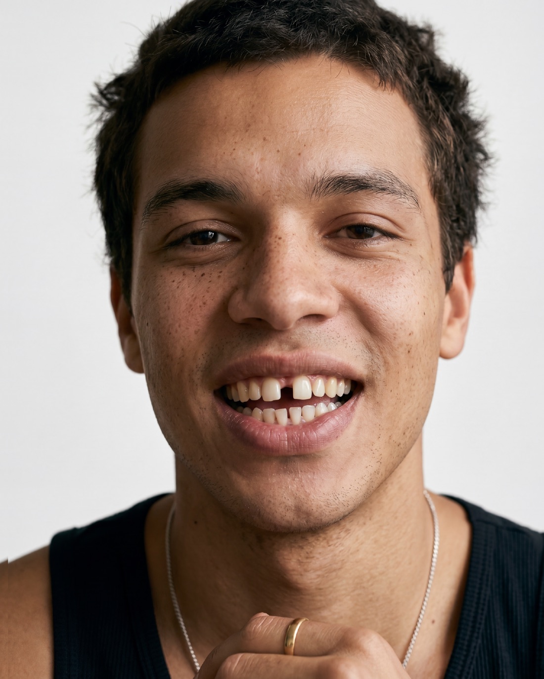Casting portrait: a gap-toothed smile